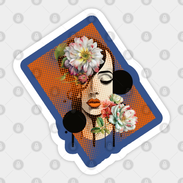 Girl with flowers Sticker by CatCoconut-Art